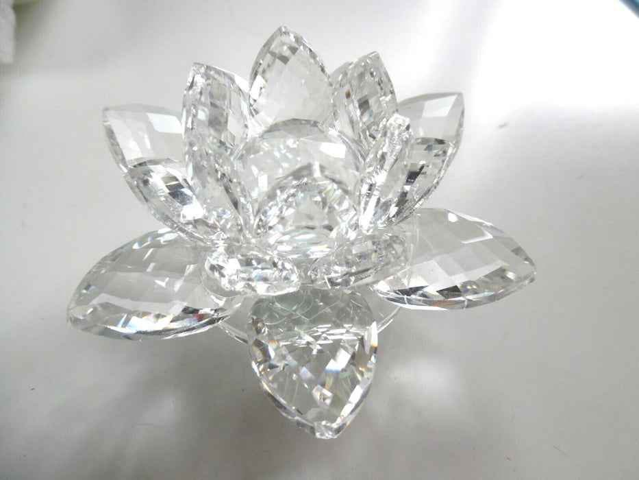 3" crystal style glass flower ornament