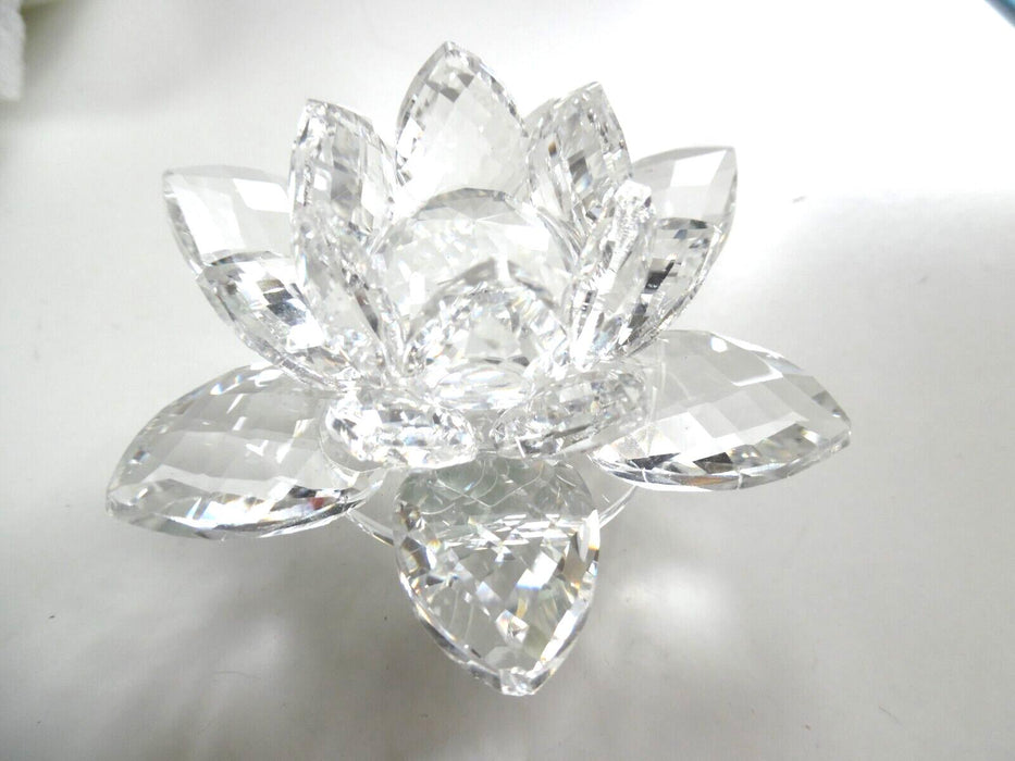 3" crystal style glass flower ornament