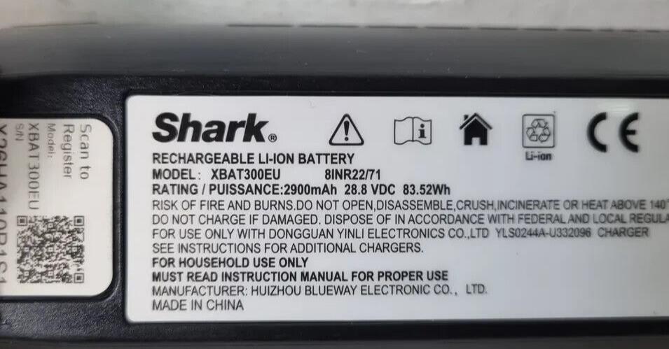 Genuine battery for Shark Cordless Upright Vacuums ICZ160 IC160uk XBAT300EU