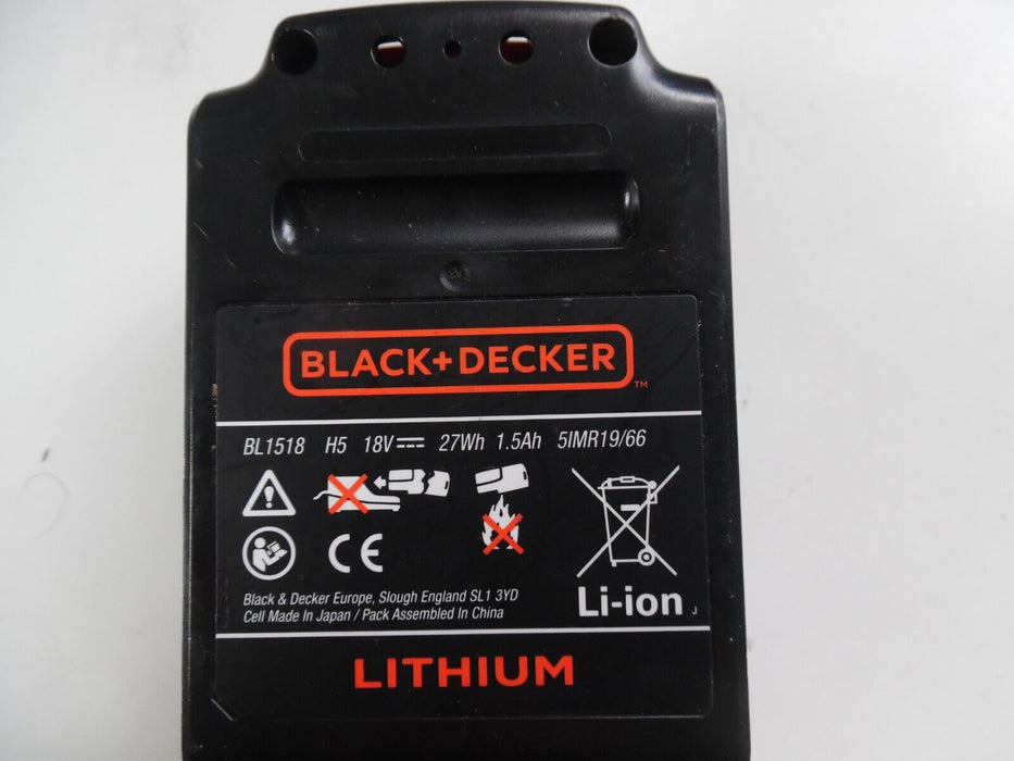 Black and Decker Genuine BL1518 18v Cordless Li-ion Battery 1.5ah