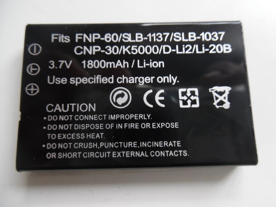 1800 mAh Li-ion Rechargeable Battery FNP-60 - HP, Photosmart, Kodak, Olympus