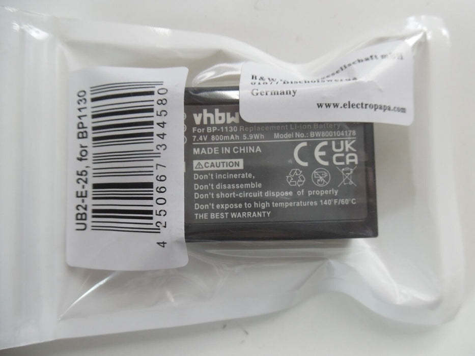 VHBW Battery Pack 800mAh for Samsung NX500 - ED-BP1130, BP-1130