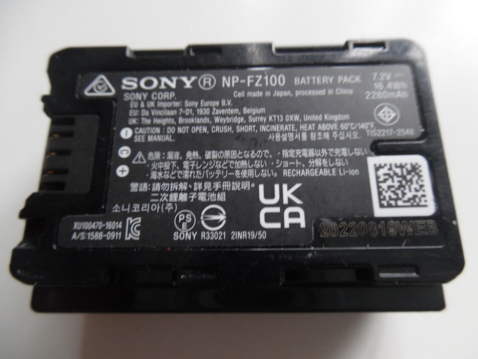 Genuine Sony NP FZ100 2280mAh Camera Battery