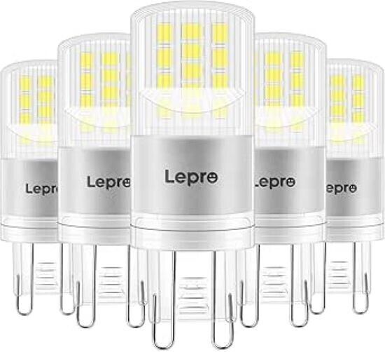 Lepro G9 LED Bulbs Cool White 6000K, 3.8W 470lm G9 LED Bulb, 5  pack