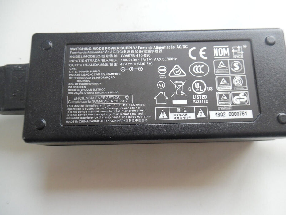 AC ADAPTER- LAPTOP 48V 0.50A, BARREL 5.5/2.1MM, 3-PRONG G0957B