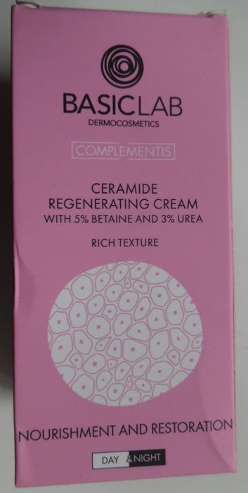 BasicLab Ceramide Regenerating Cream of Rich consistency with 5% betaine and 3%