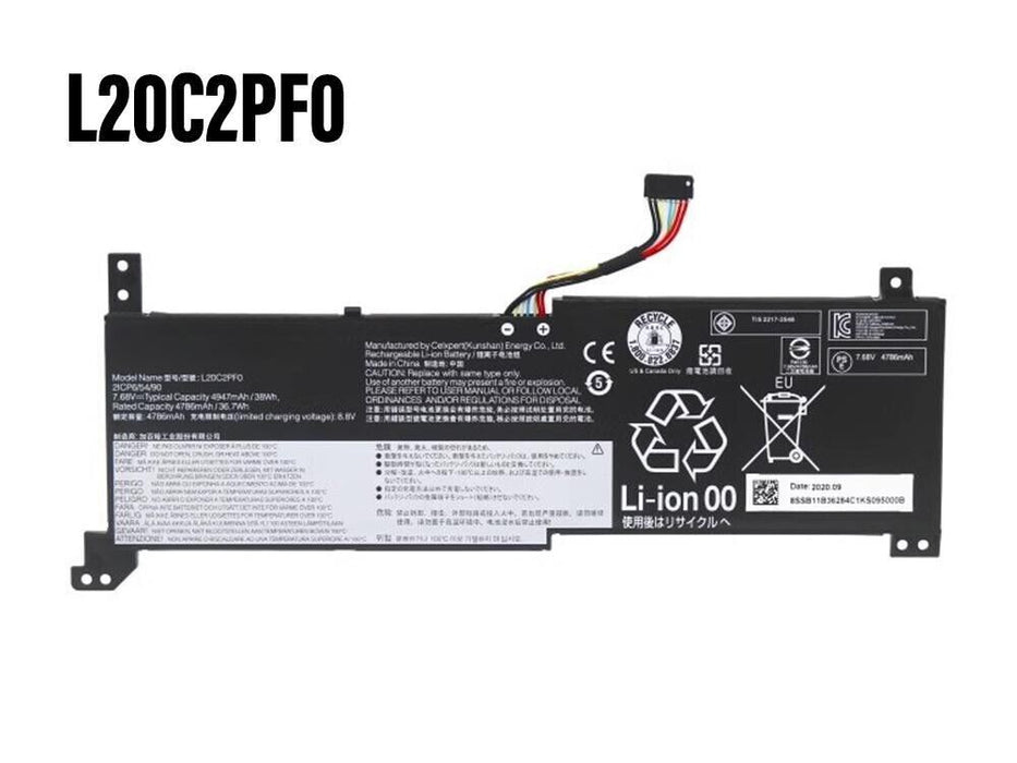 Battery Replacement Lenovo IdeaPad 3-14 3-15 3-17 L20L2PF0 38Wh 7.68V 4947mAh