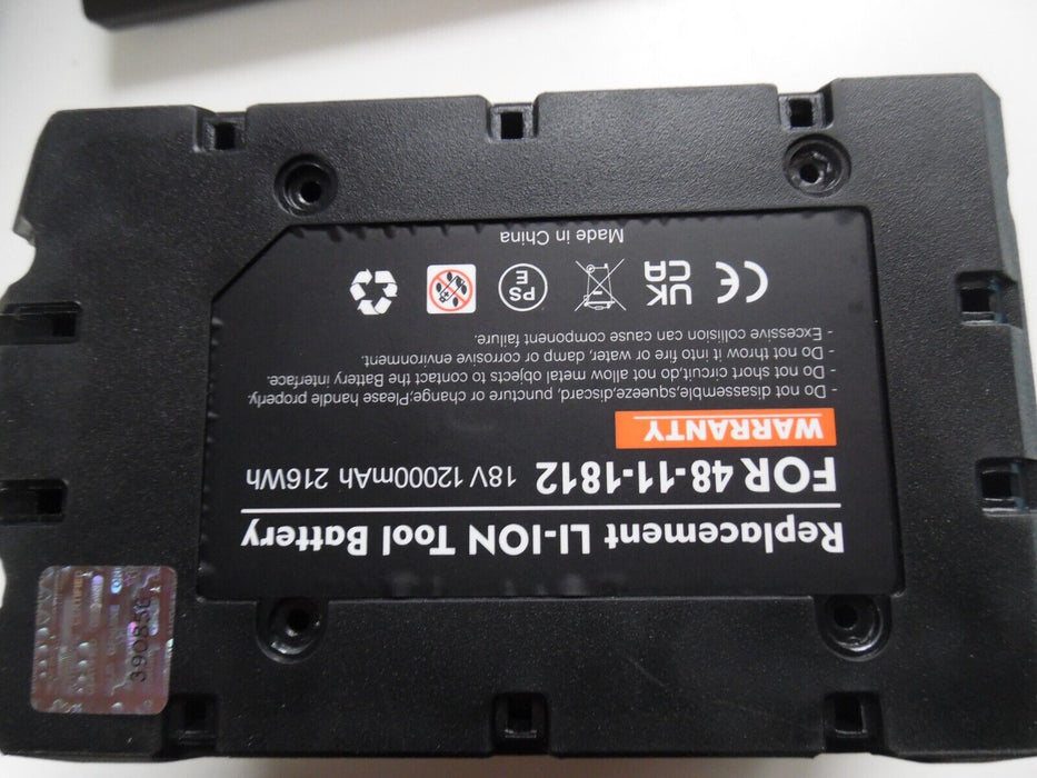 12000mAh Replacement for Milwaukee 18V Battery 12.0 High Output Battery