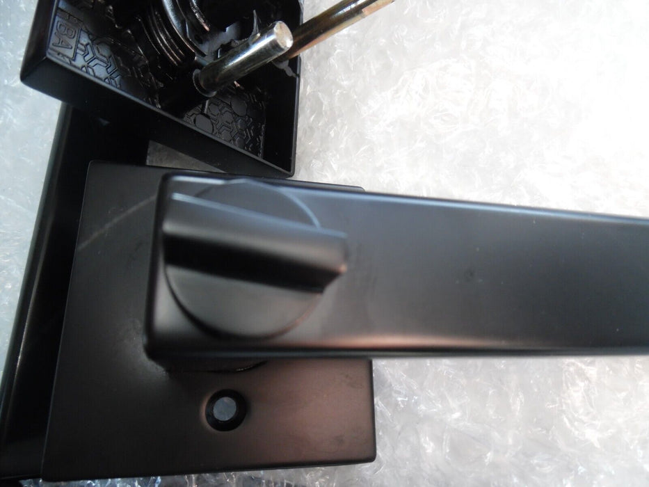 matt black door handle set