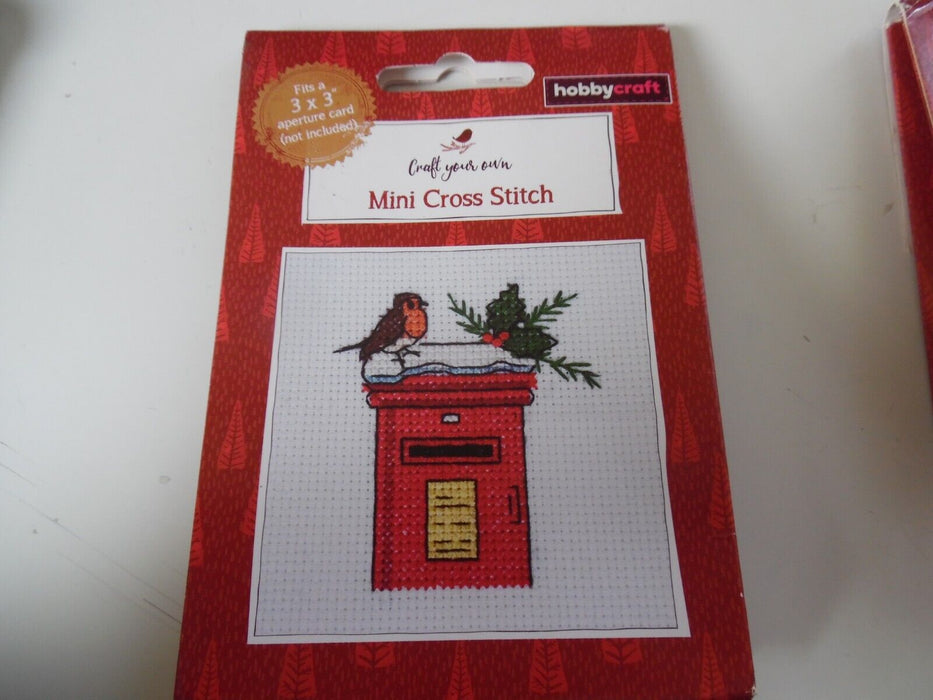 Hobbycraft Mini Cross Stitch - Robin and Post Box Pattern