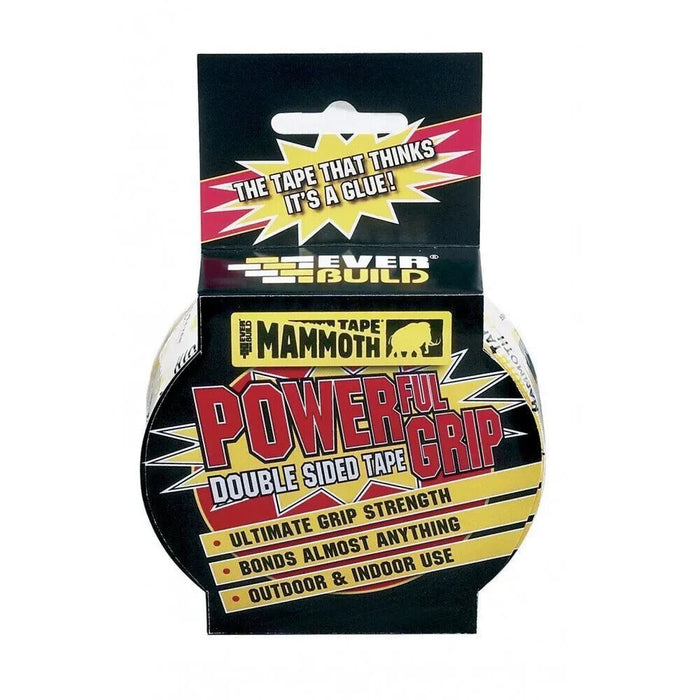 Everbuild MAMMOTH Double Sided Grip Tape Heavy Duty Adhesive 12mm x 2.5mtr