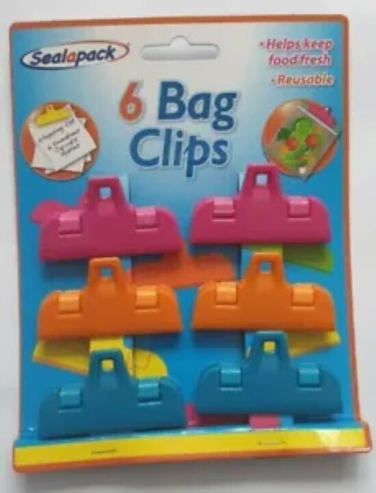 6 x Food bag Storage Clips Freezer Fridge Seal Hanging Keeps Food Fresh