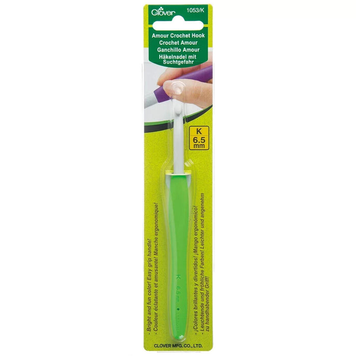 Clover Amour Crochet Hook 6.50mm US K/10.5 Neon Green