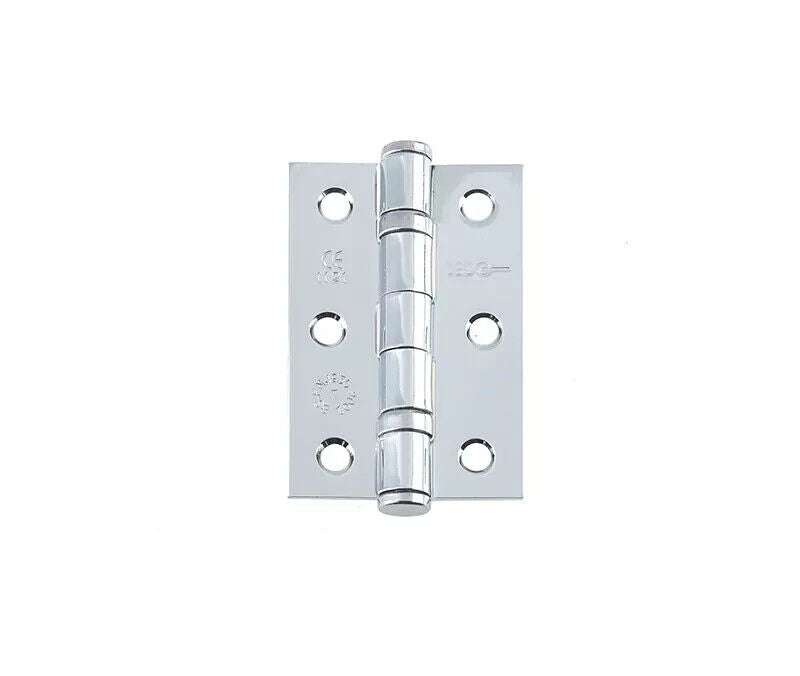 1 Pair of Jedo 76x50x2mm Polished Chrome ball bearing hinge Grade 7