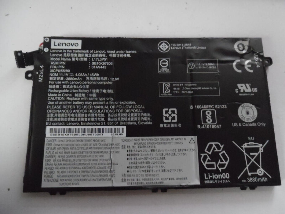 Lenovo ThinkPad E15 E480 E485 E490 E495 E580 E585 E590 E595 Battery