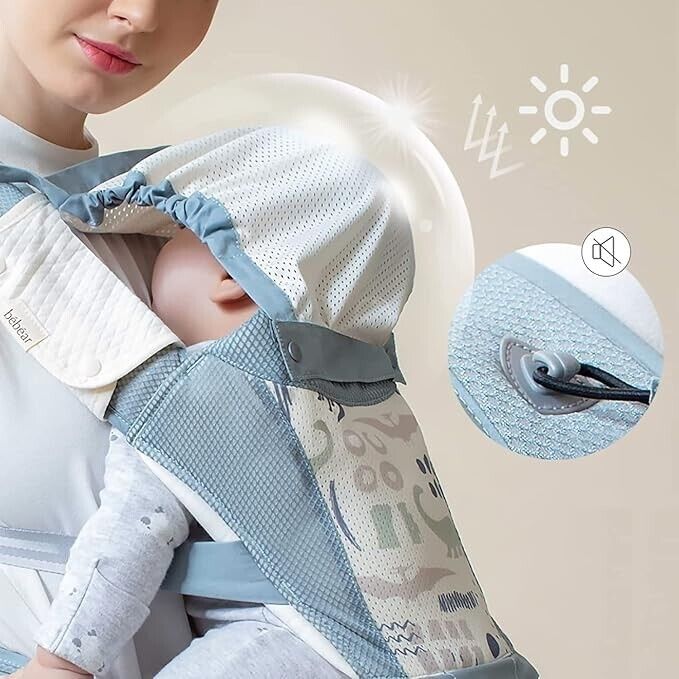 Bebamour Baby Carrier Newborn to Toddler Baby Carrier Hipseat 0-36Months with He