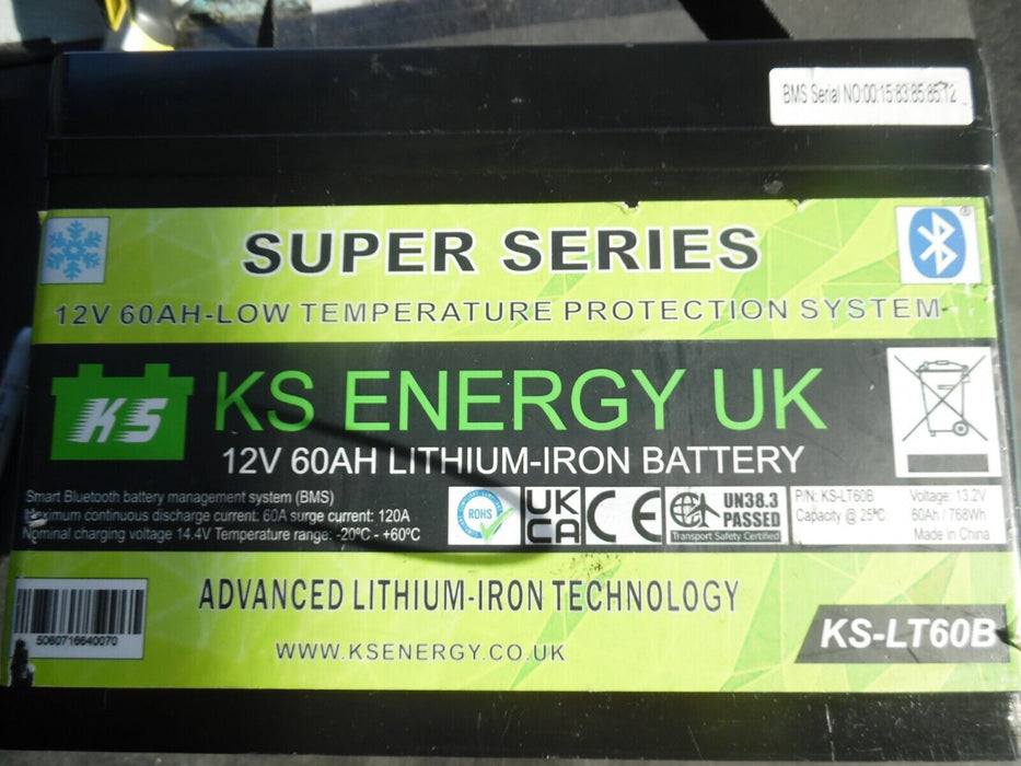 KS Energy 12v 60Ah Bluetooth leisure battery KS-LT60B