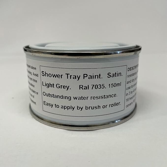 1 x 150ml SATIN Shower Tray Paint - Light Grey 7038