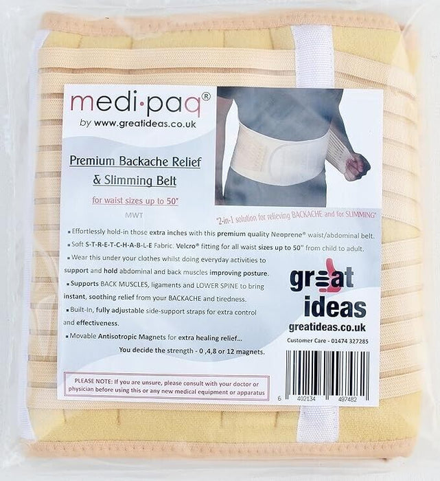 Medipaq BACKACHE Relief and Slimming Belt - For waist size up to 50"