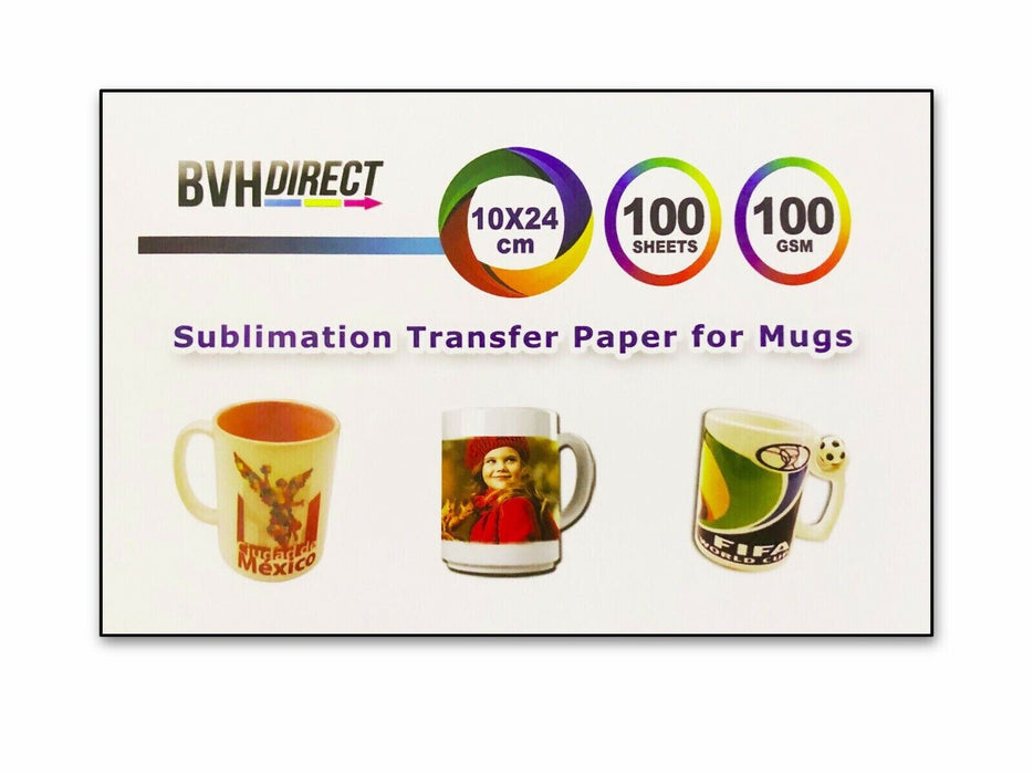 100 A4, A3, pre-cut mug 24 x 10cm sublimation paper for sub press heat transfer