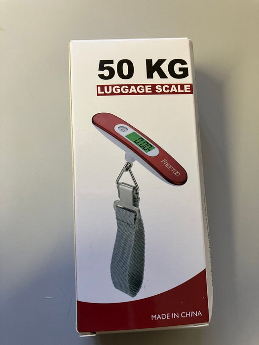 50KG Digital Travel Portable Handheld Weighing Luggage Scales Suitcase Bag - Red