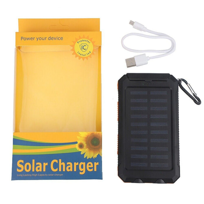 30000mah Power Solar Bank Waterproof 2USB LED Battery New