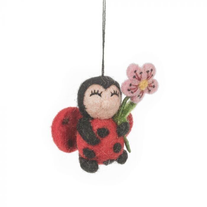 Handmade Felt Lola Ladybird Hanging Decoration