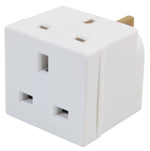 3 Pin Mains Power Adapter Splitter Plug Socket Multi Plug 2 Way Gang 13a