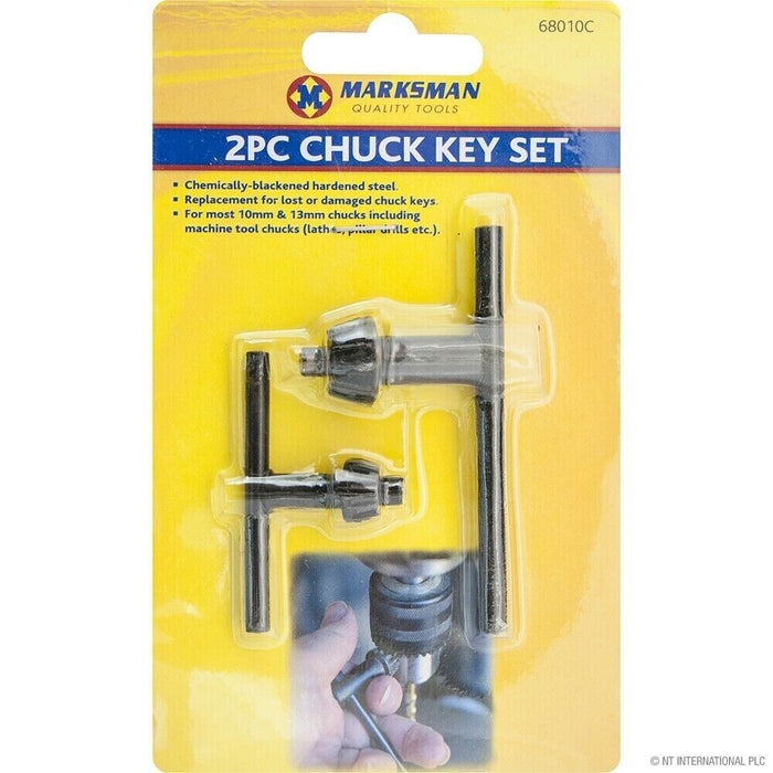 2 pack Marksman Chuck Key Drill 13mm & 10mm Universal Tool 2 Sizes