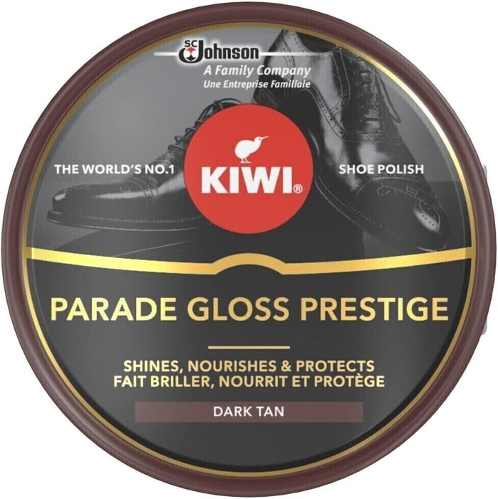 2 x Kiwi Dark Tan Boot Shoe Polish Parade Gloss Prestige - 50ml