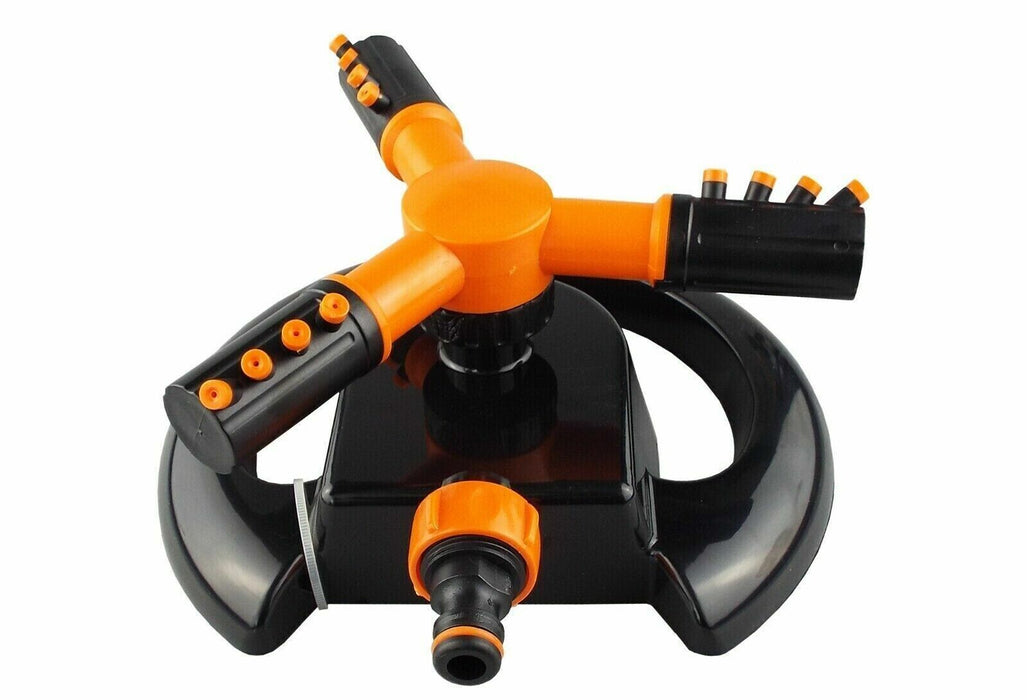 3 ARM Black Orange Rotating LAWN SPRINKLER ✪ Irrigation System ✪ Gardening