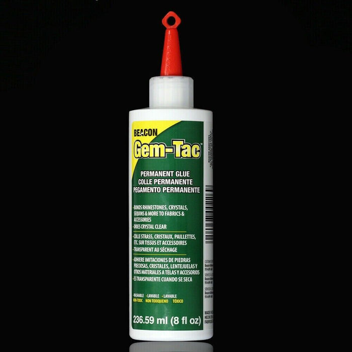 236.59ml Gem-Tac Glue For Swarovski Crystals in Original Precision Tip Bottle