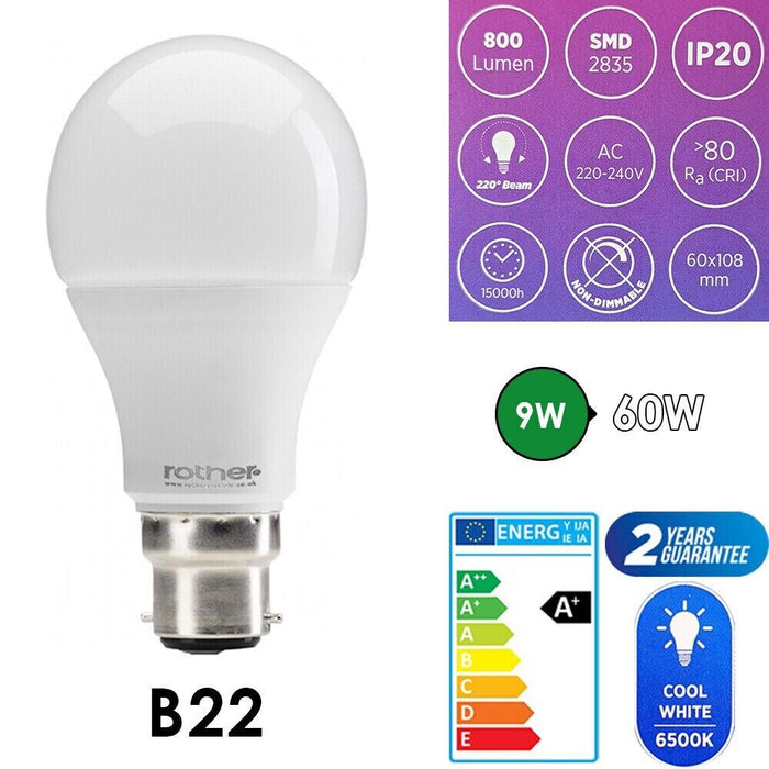 Light Bulb LED Bulbs Cool White E27 B22 LED 7W 9W 12W 6500K Energy Saving A+