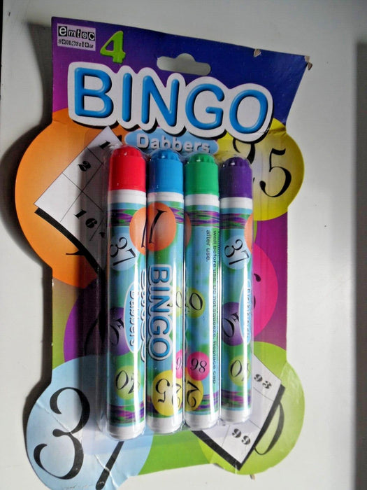 4 Bingo Dabbers Red Blue Green Purple