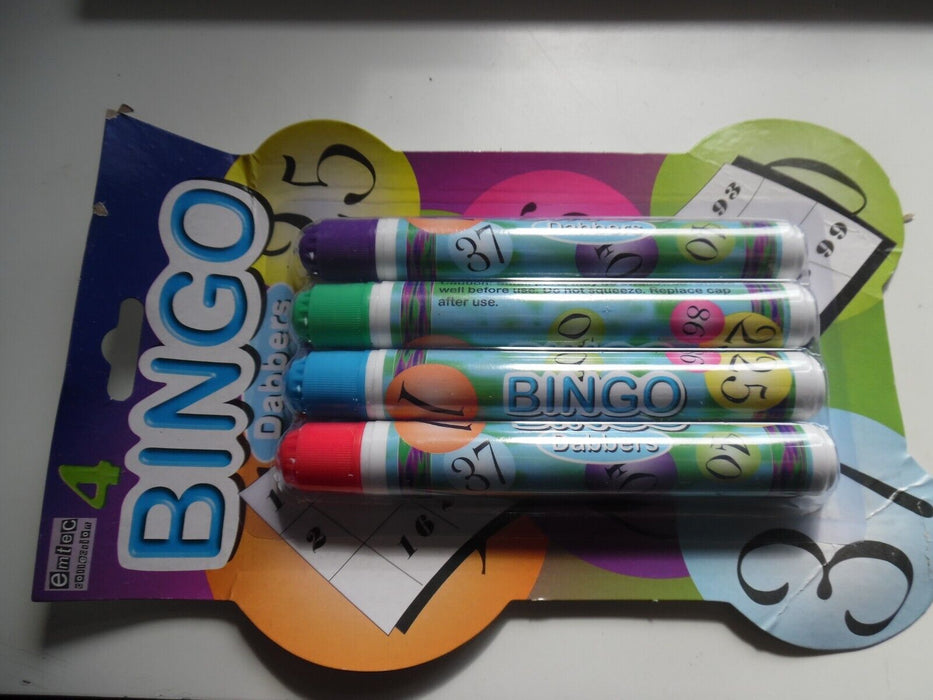 4 Bingo Dabbers Red Blue Green Purple