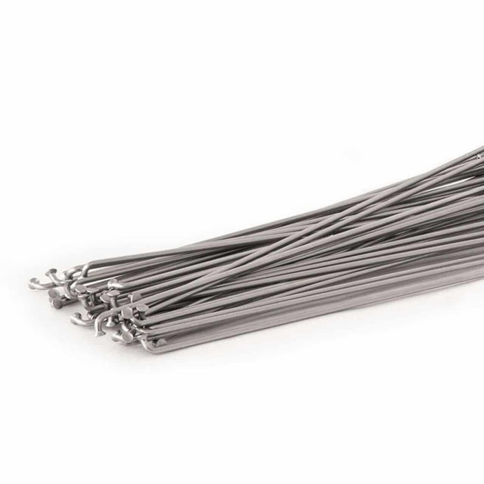 100 pcs Sapim Leader Spokes 13G 2.3mm J-Bend Silver 224mm Length