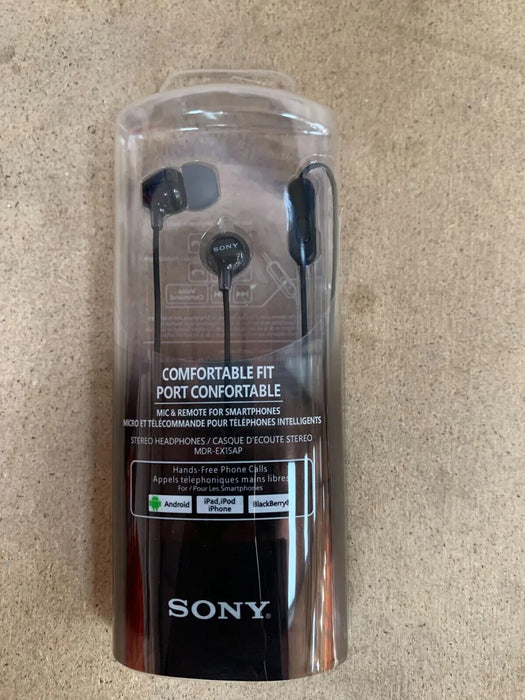 Sony MDR-EX15AP Earphones with Smartphone Mic and Control - Black