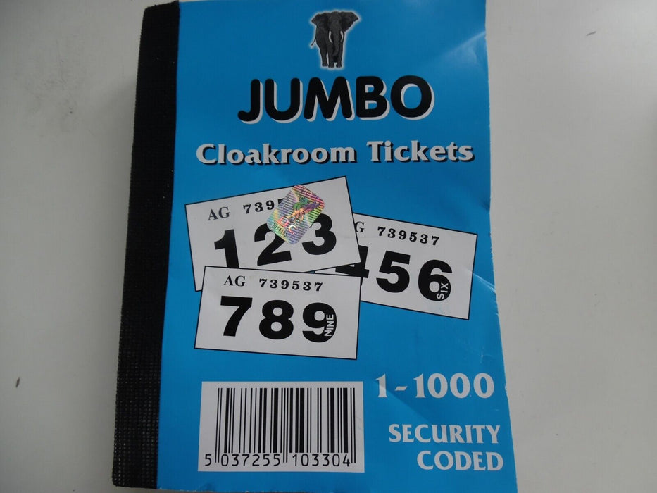 Raffle Cloakroom Tickets 1000 Books Tombola Draw bIngosupermarket Brand Numbered