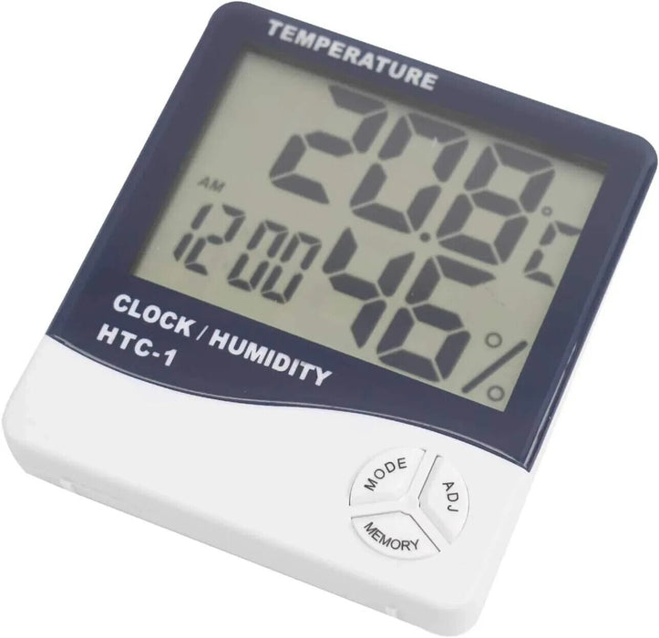 Digital LCD Temperature and Humidity Meter Clock Alarm - By DIGIFLEX