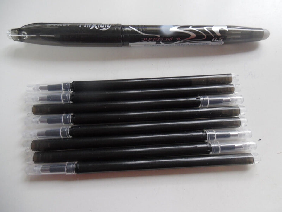 Pilot FriXion Rollerball Erasable Tip Pens - 0.7mm Point - BLACK