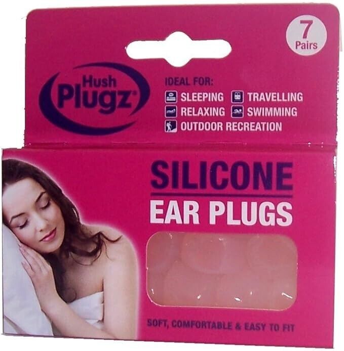 Hush 7 Pairs Plugz Silicone Earplugs - Pack of 7