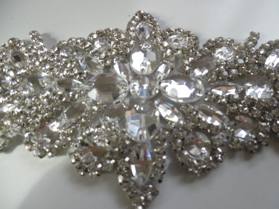 rhinestone applique for weding dress prom gown 9.5"