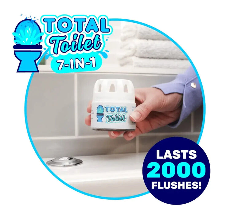 2 x TOTAL TOILET FLUSH 2000 7-in-1 Deep-Cleaning Action Loo Cistern Freshener