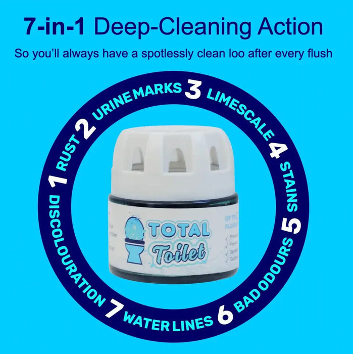 2 x TOTAL TOILET FLUSH 2000 7-in-1 Deep-Cleaning Action Loo Cistern Freshener