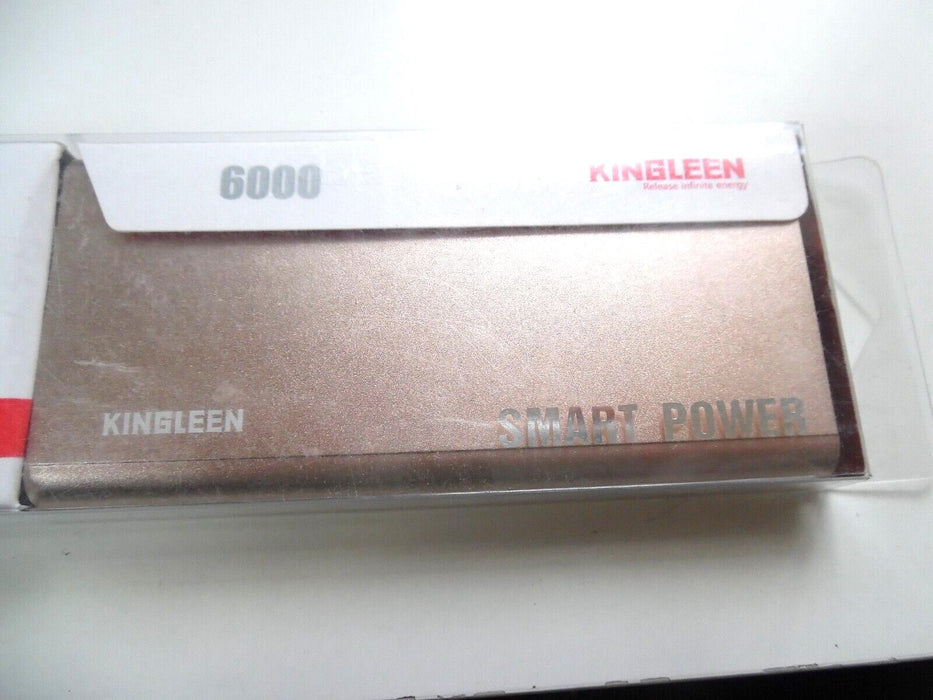 KINGLEEN 308s Aluminium Portable External Charger Metal Power Bank 6000mAh Rose