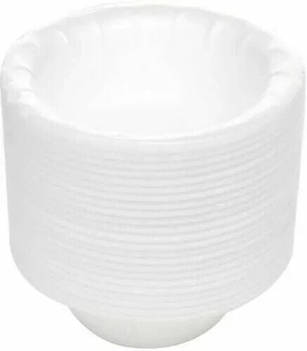 100 x White Plastic Dessert Bowls Reusable Catering Supply 12 oz