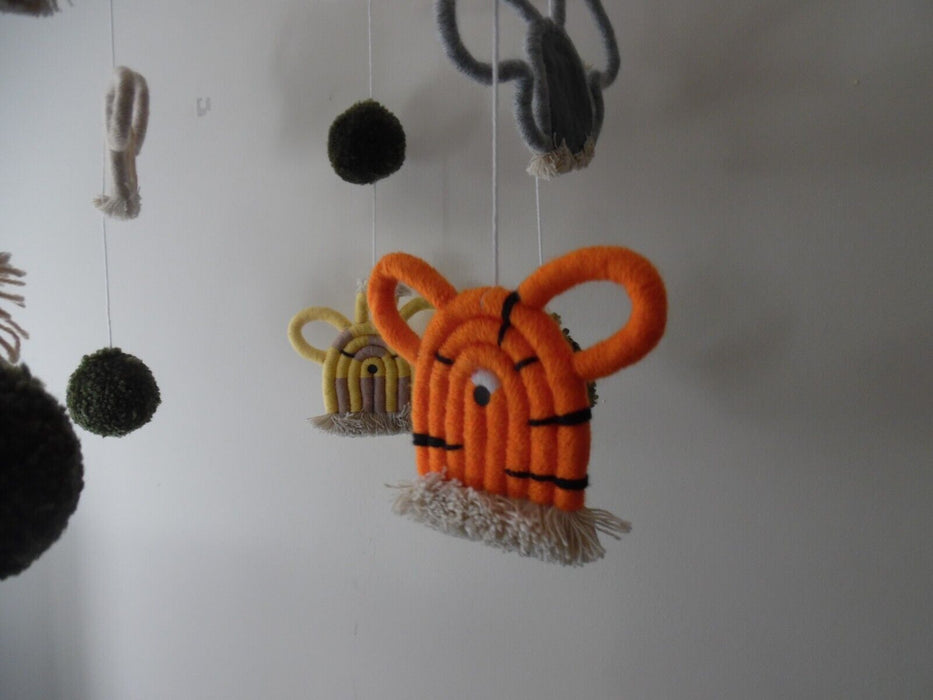 Nursery decor felt animals overhead hanging mobile