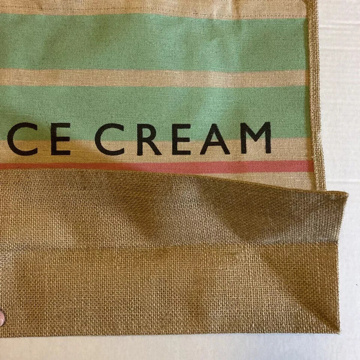 Waitrose Ice Cream and Sprinkles Tote Bag British Pink Blue Stripe Gift Jute New