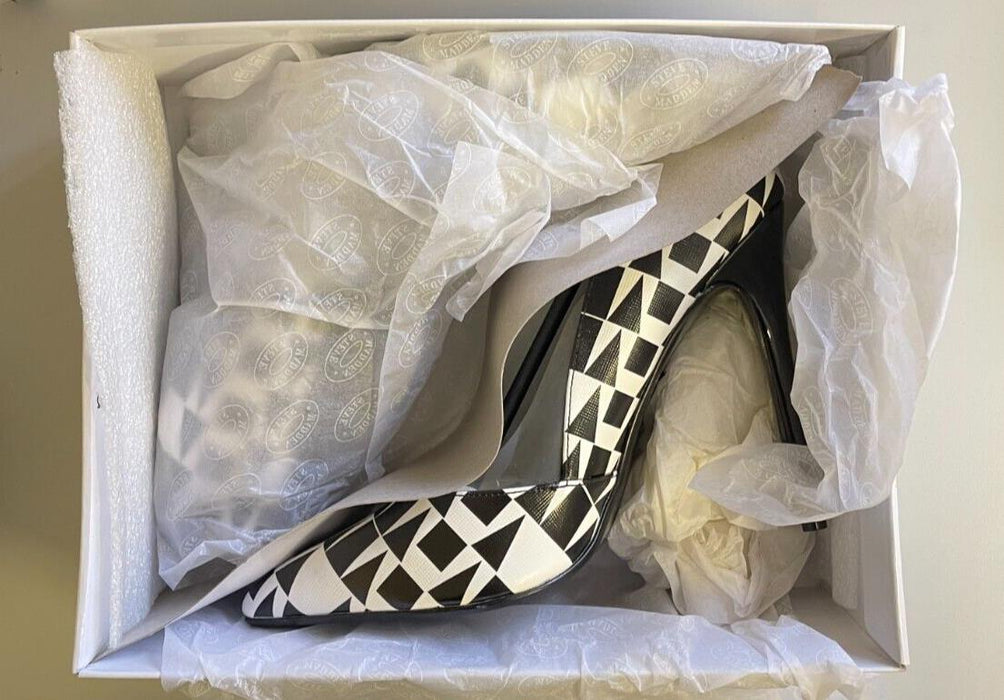 Steve Madden Stiletto 'Wileen' Black and White High Heels UK 7.5