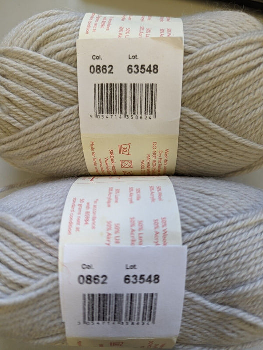 2x Sirdar Country Classic Double Knitting 50g Wool Yarn - 862 Dove Grey